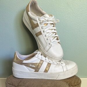 Gola White and Gold Women's Sneakers